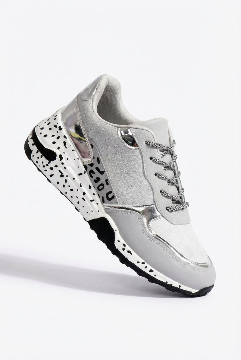 Walking Lace-Up Sneakers-footwear > sneakers > walking sneakers-Laventaire-Silver-35-Laventaire