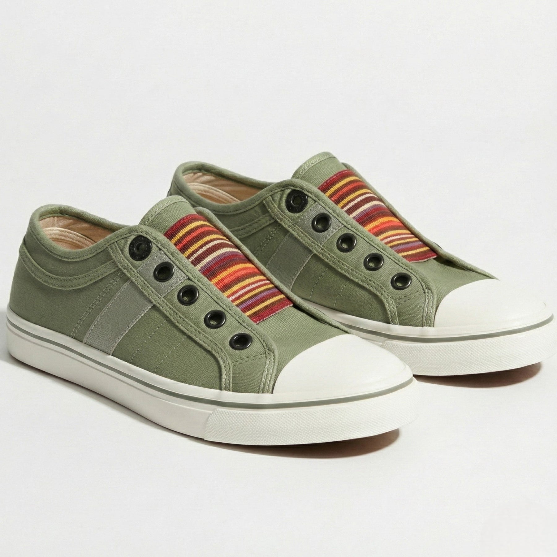 Walking Slip-On Sneakers-footwear > sneakers-Laventaire-Olive Green-36-Laventaire
