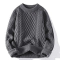 Warm Long Sleeve Sweater-sweaters > crew neck sweater-Laventaire-Gray-S-Laventaire