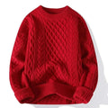 Warm Long Sleeve Sweater-sweaters > crew neck sweater-Laventaire-Red-S-Laventaire
