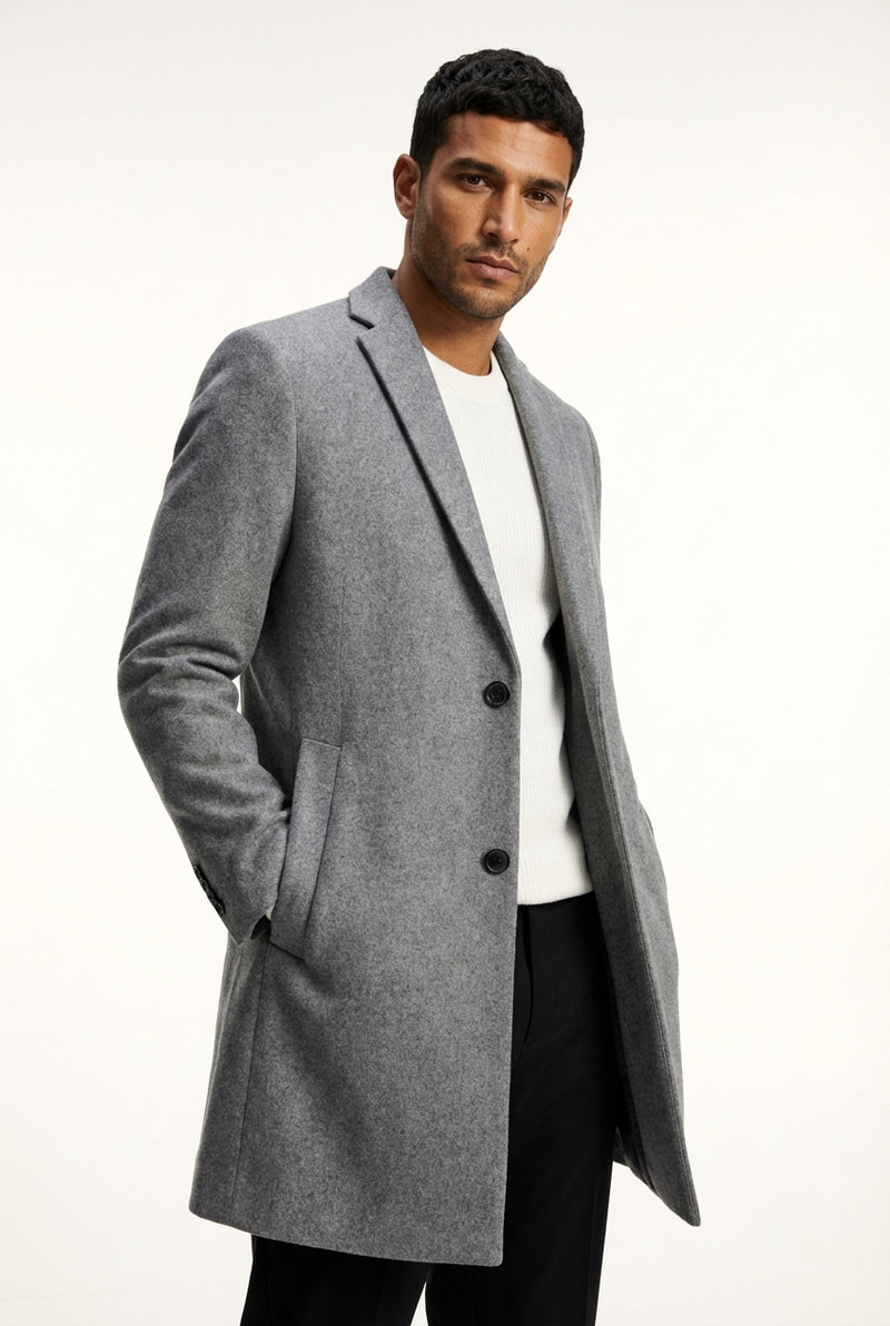 Warm Slim Fit Winter Coat-coats > winter coats > slim fit coats-Laventaire-Gray-XS-Laventaire