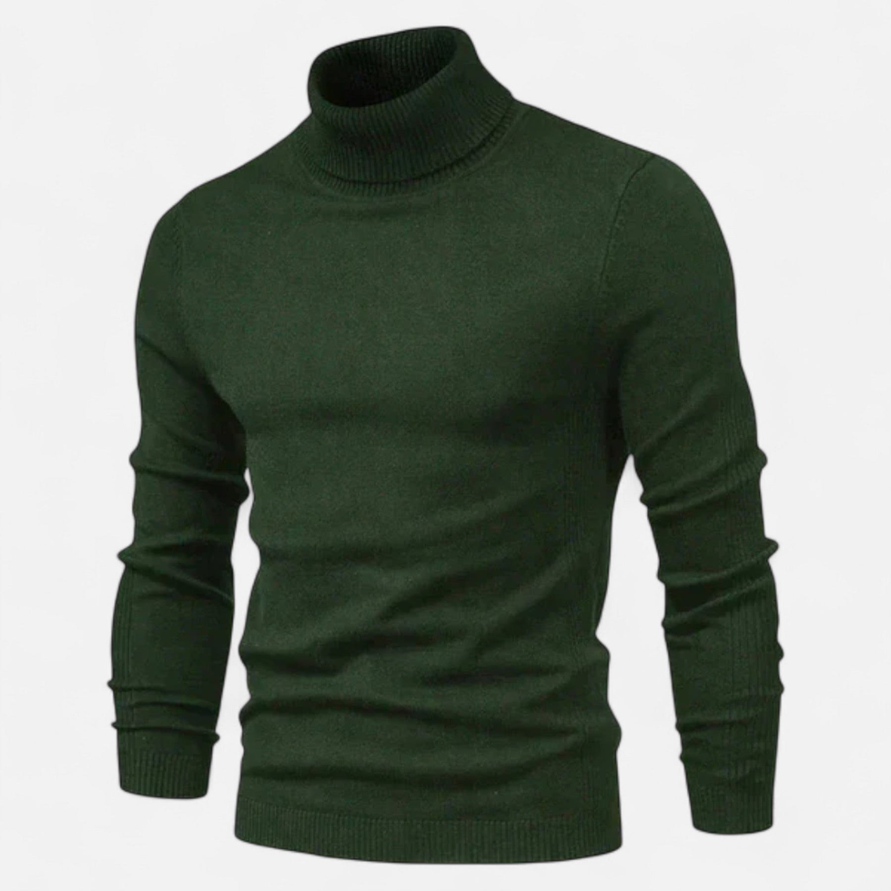 Warm Turtleneck Sweater-sweaters > turtleneck sweater-Laventaire-Dark Green-S-Laventaire