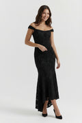 Wedding Guest Maxi Dress-dresses > maxi dress-Laventaire-Black-S-Laventaire