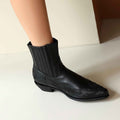 Western Cowboy Ankle Boots-footwear > boots > ankle boots-Laventaire-Laventaire
