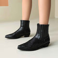 Western Cowboy Ankle Boots-footwear > boots > ankle boots-Laventaire-Black-35-Laventaire