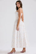 White Floral Maxi Dress-dresses > maxi dress-Laventaire-Laventaire