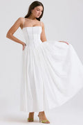 White Floral Maxi Dress-dresses > maxi dress-Laventaire-Laventaire