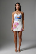 White Floral Mini Dress-dresses > mini dress-Laventaire-Laventaire