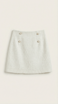 White Mini Skirt A-Line-Mini Skirts-Laventaire-Laventaire