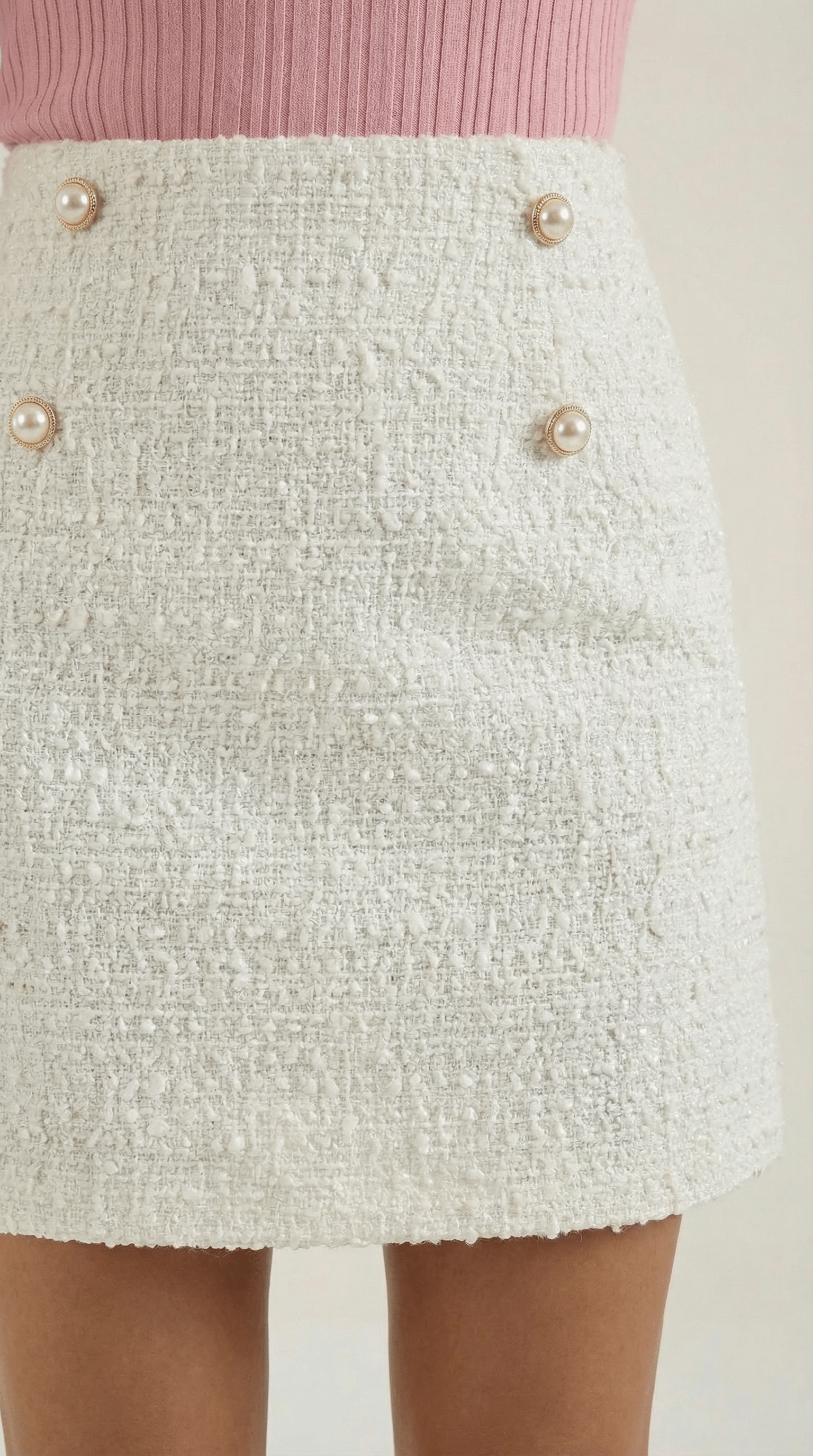 White Mini Skirt A-Line-Mini Skirts-Laventaire-Laventaire