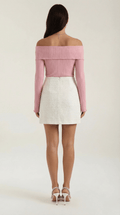 White Mini Skirt A-Line-Mini Skirts-Laventaire-Laventaire