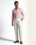 White Pleated Trousers-trousers > casual trousers-Laventaire-Laventaire