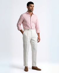 White Pleated Trousers-trousers > casual trousers-Laventaire-White-S-Laventaire