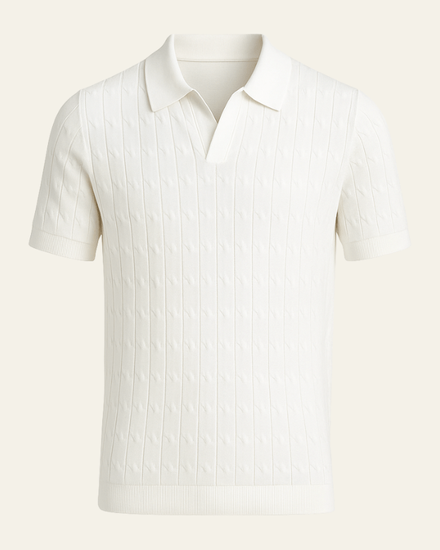 White Slim Fit Polo Shirt-shirts > polo shirts-Laventaire-Laventaire