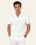 White Slim Fit Polo Shirt-shirts > polo shirts-Laventaire-Laventaire
