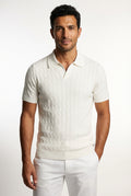 White Slim Fit Polo Shirt-shirts > polo shirts-Laventaire-Laventaire
