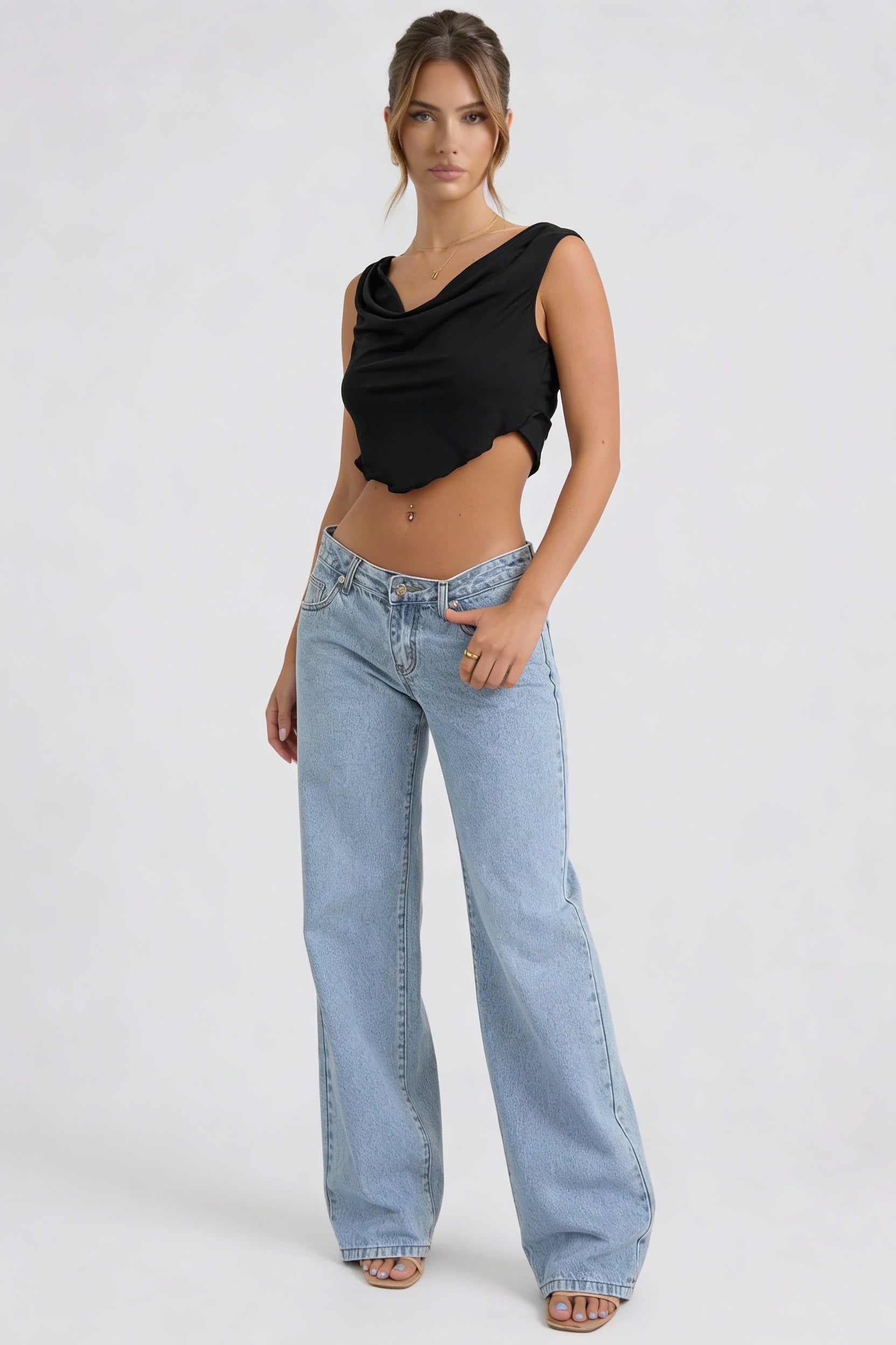 Wide Leg Baggy Jeans-jeans > wide leg jeans-Laventaire-Laventaire