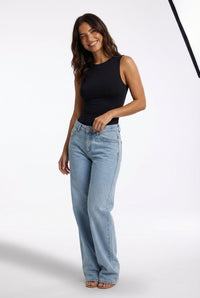 Wide Leg Baggy Jeans-jeans > wide leg jeans-Laventaire-Light Blue-XS-Laventaire
