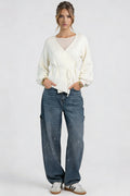 Wide Leg Casual Denim Jeans-jeans > fitted jeans-Laventaire-Laventaire