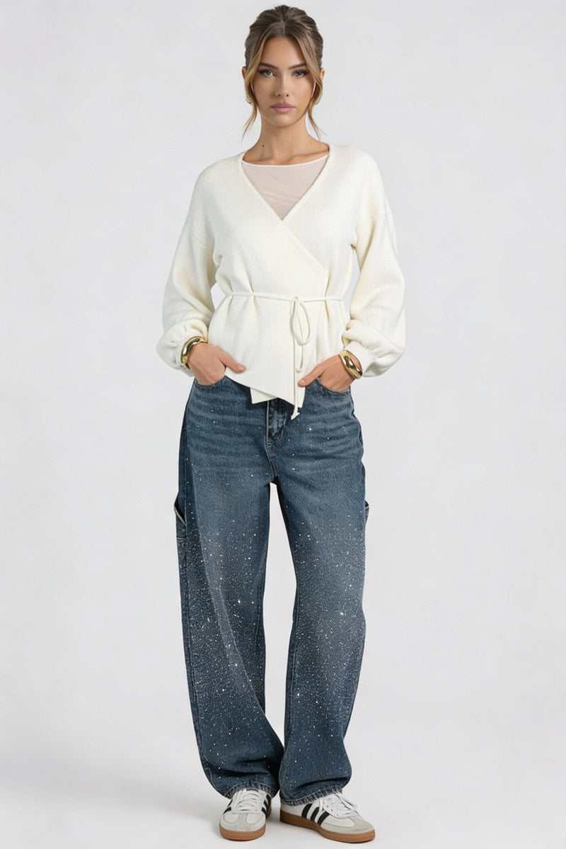 Wide Leg Casual Denim Jeans-jeans > fitted jeans-Laventaire-Laventaire