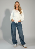 Wide Leg Casual Denim Jeans-jeans > fitted jeans-Laventaire-Laventaire