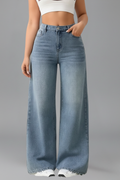 Wide Leg Casual Jeans-jeans > wide leg jeans-Laventaire-Laventaire