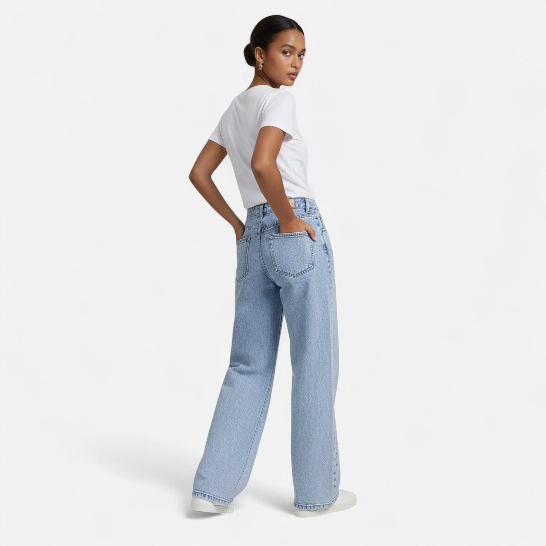 Wide Leg Casual Trousers-trousers > wide leg trousers-Laventaire-Laventaire