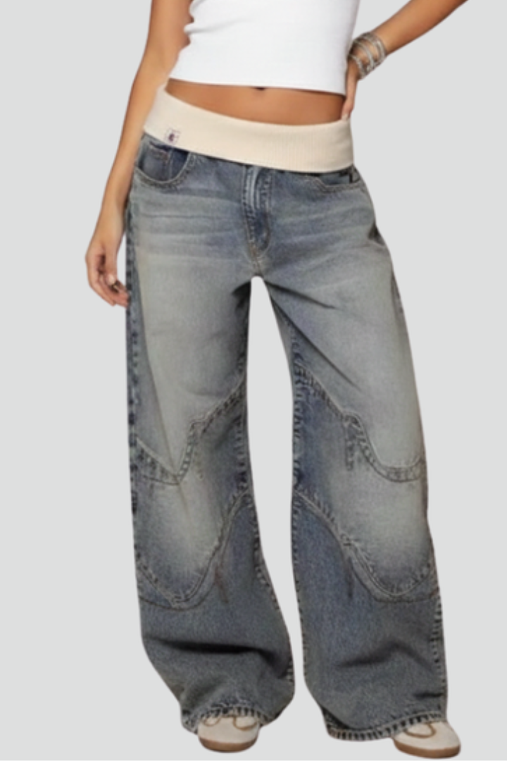 Wide Leg Fit Trousers-trousers > wide leg trousers-Laventaire-Laventaire