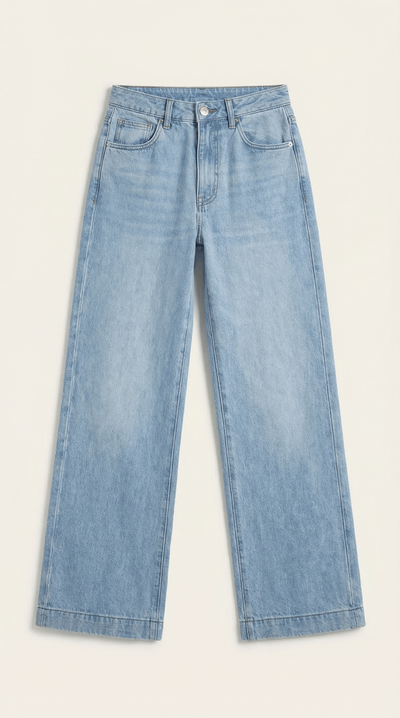 Wide Leg High Rise Jeans-pants > jeans > wide leg jeans-Laventaire-Laventaire