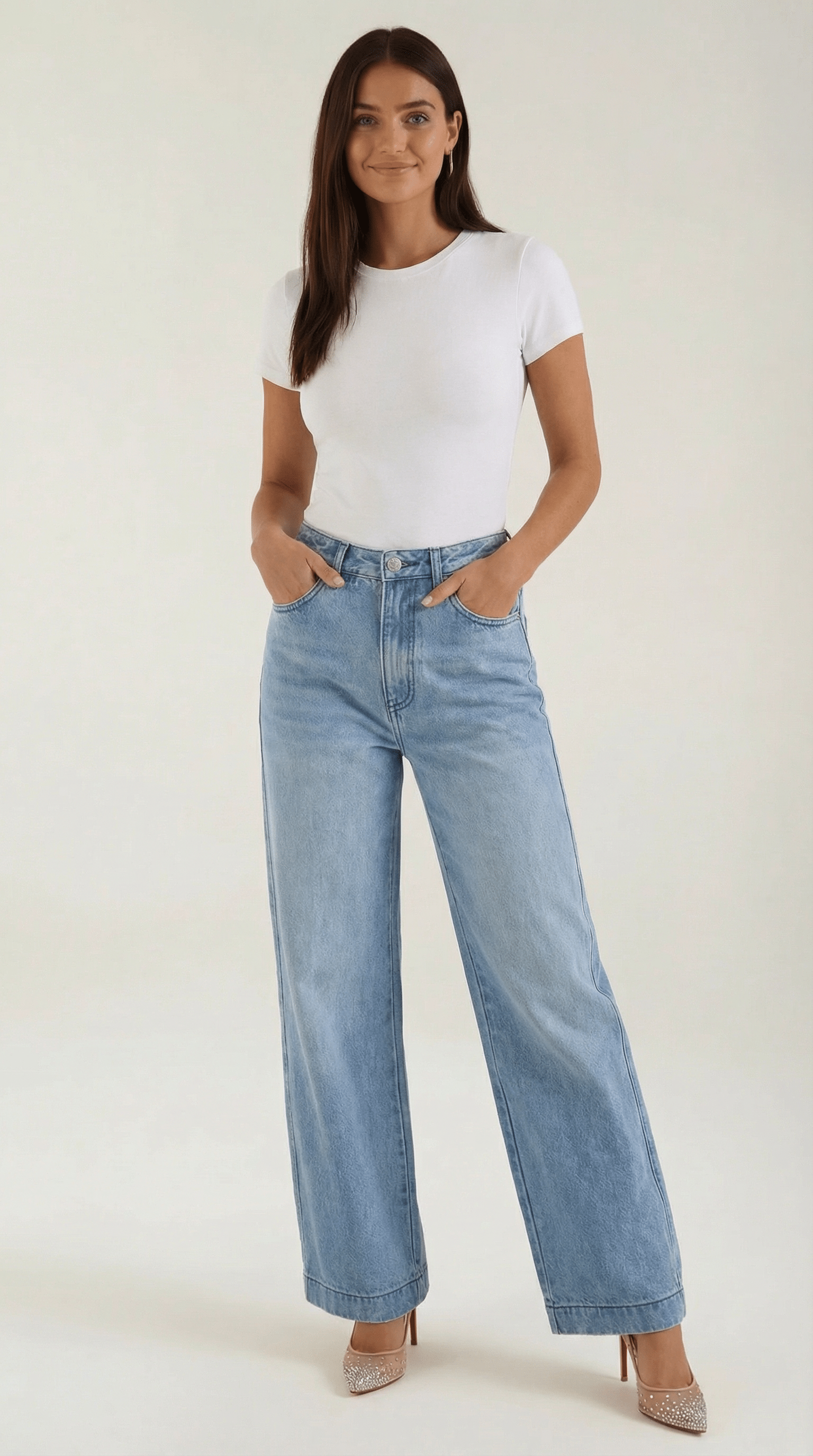 Wide Leg High Rise Jeans-pants > jeans > wide leg jeans-Laventaire-Laventaire