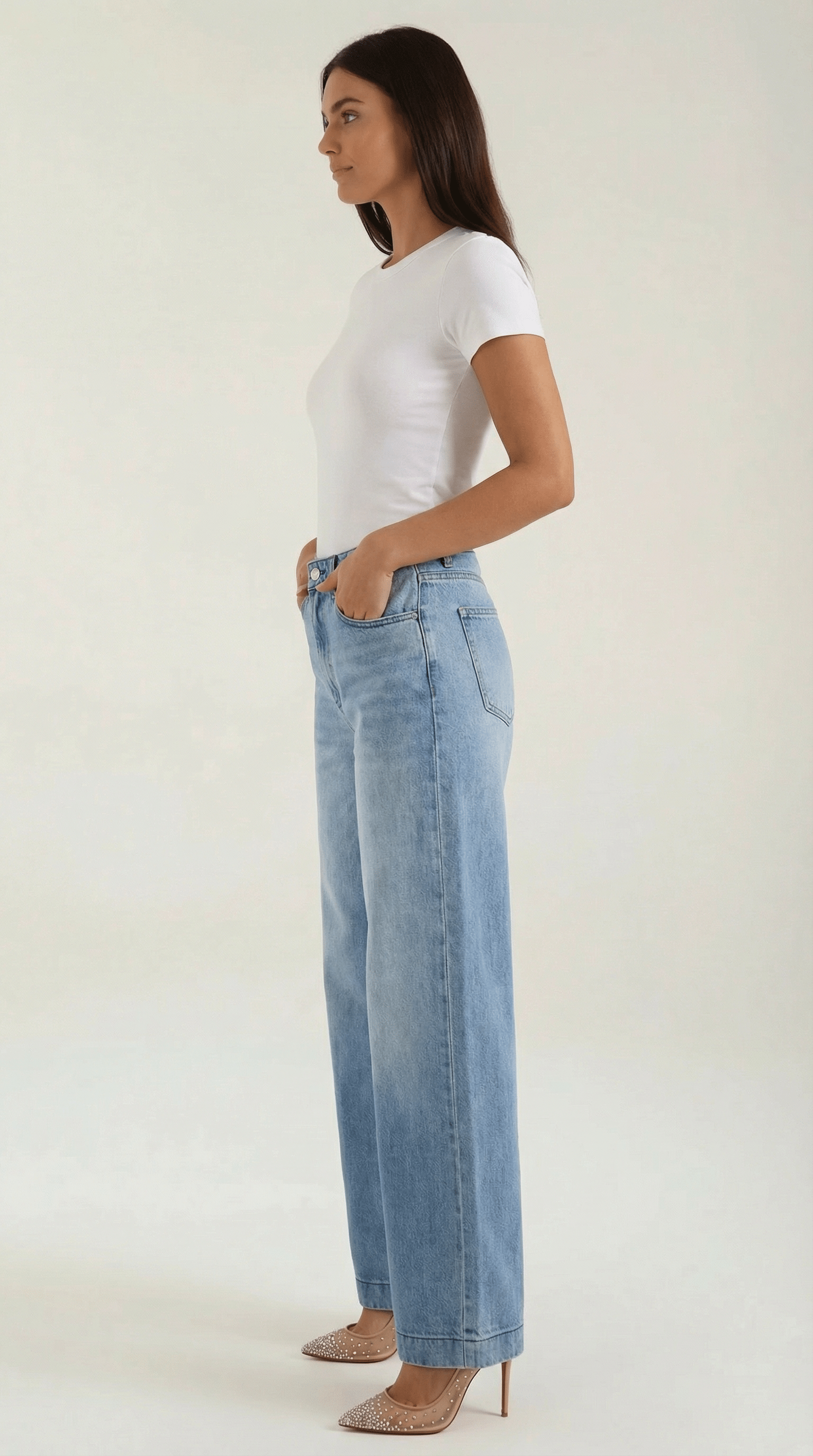 Wide Leg High Rise Jeans-pants > jeans > wide leg jeans-Laventaire-Laventaire