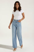 Wide Leg High Rise Jeans-pants > jeans > wide leg jeans-Laventaire-Light Blue-XS-Laventaire