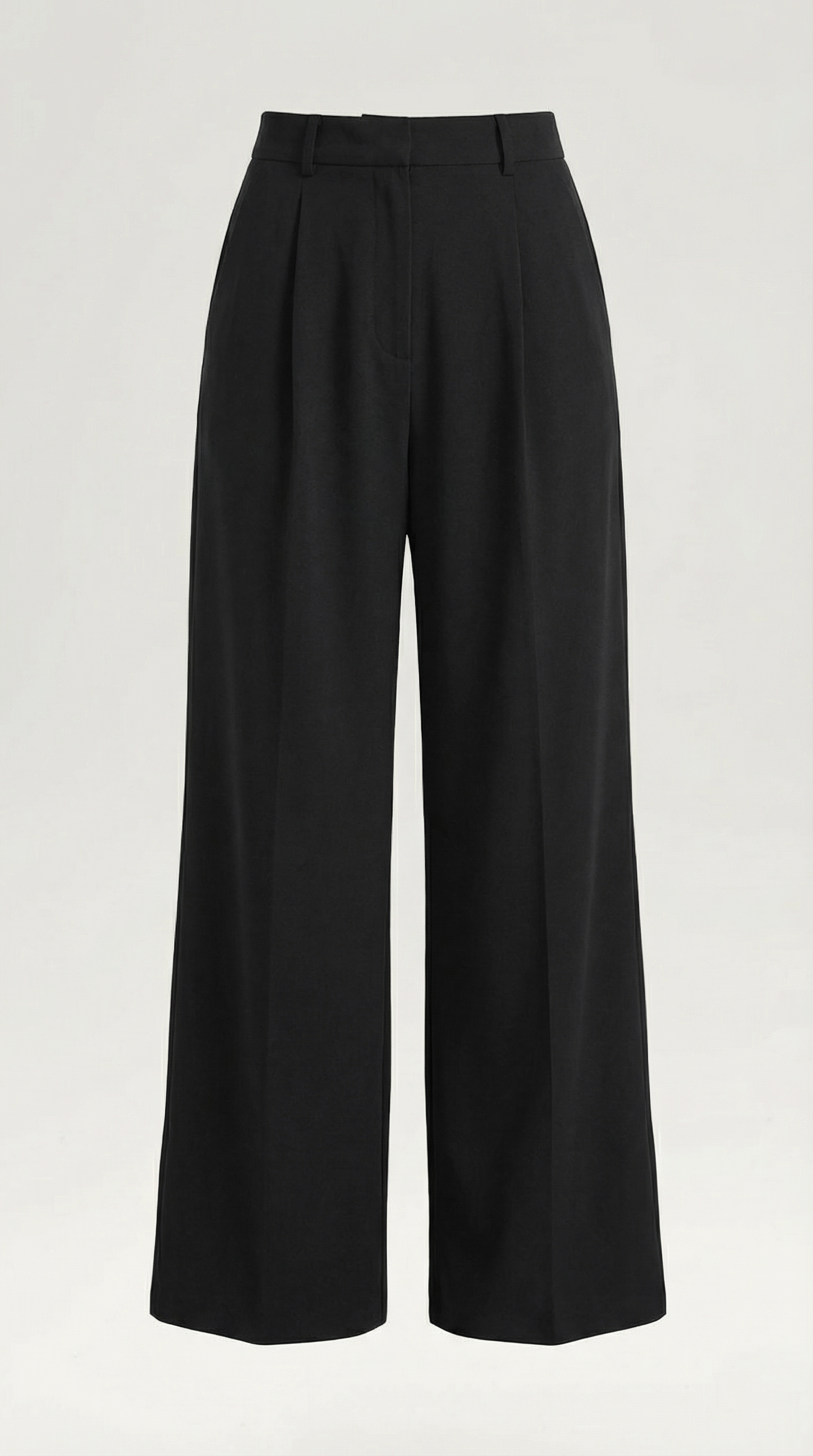 Wide Leg High Rise Trousers-trousers > wide leg trousers-Laventaire-Laventaire