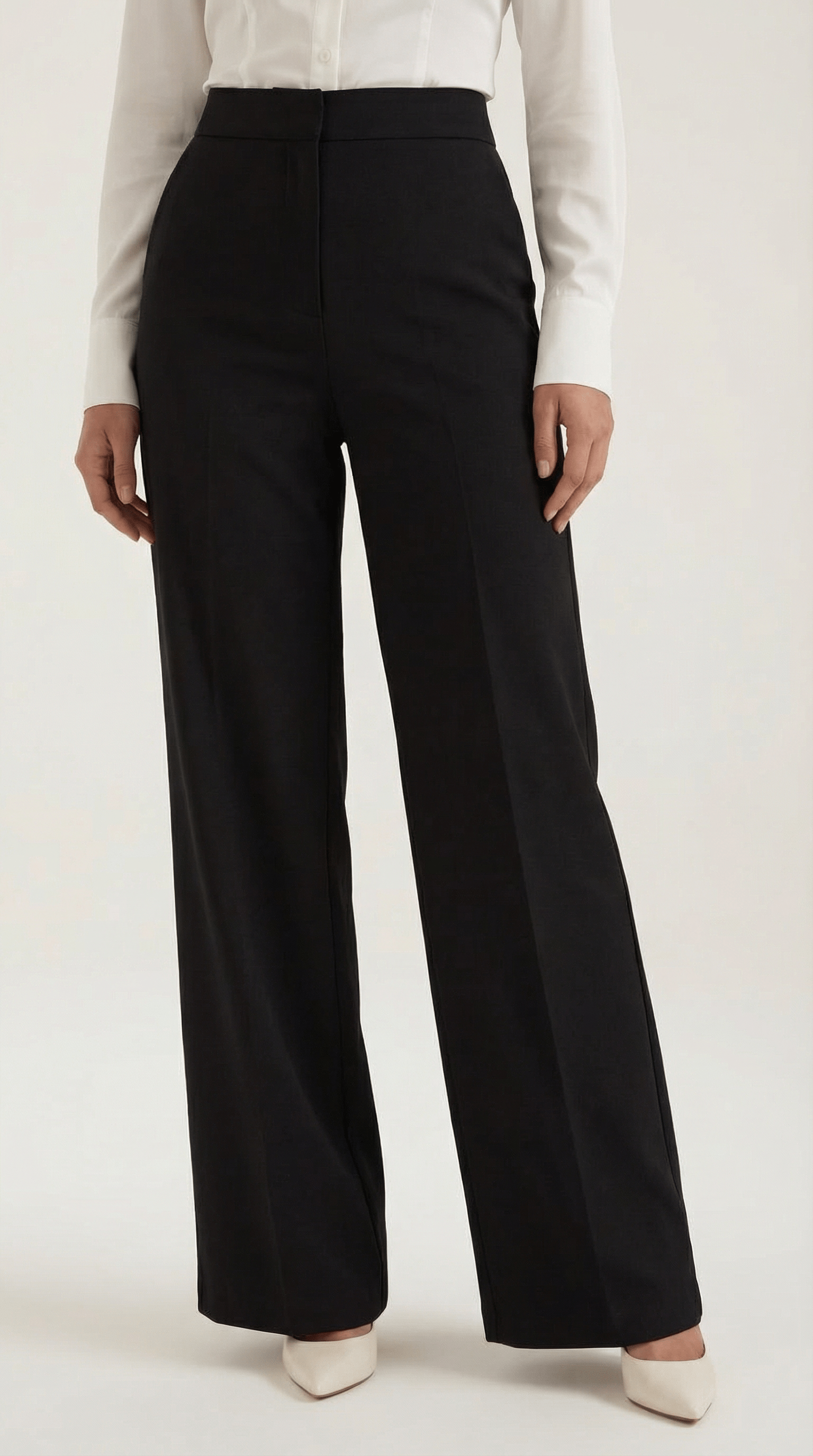 Wide Leg High Rise Trousers-trousers > wide leg trousers-Laventaire-Laventaire