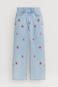 Wide Leg High Waist Jeans-pants > jeans > wide leg jeans-Laventaire-Laventaire