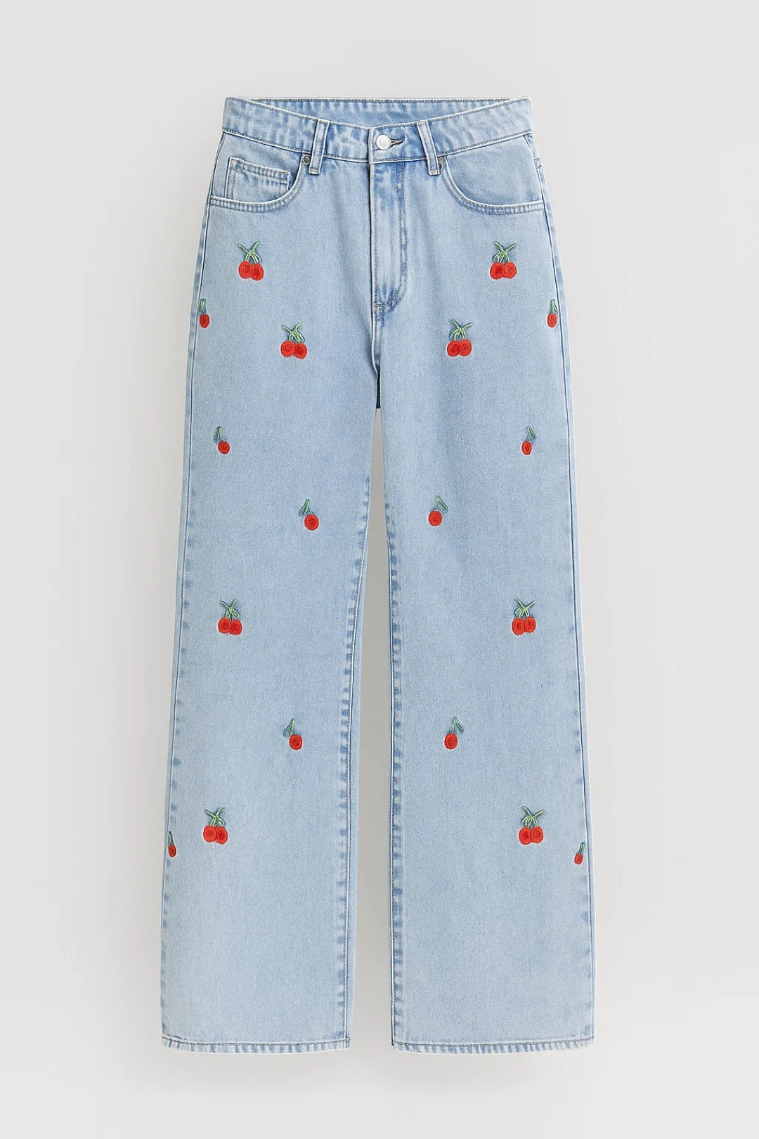 Wide Leg High Waist Jeans-pants > jeans > wide leg jeans-Laventaire-Laventaire