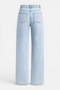 Wide Leg High Waist Jeans-pants > jeans > wide leg jeans-Laventaire-Laventaire