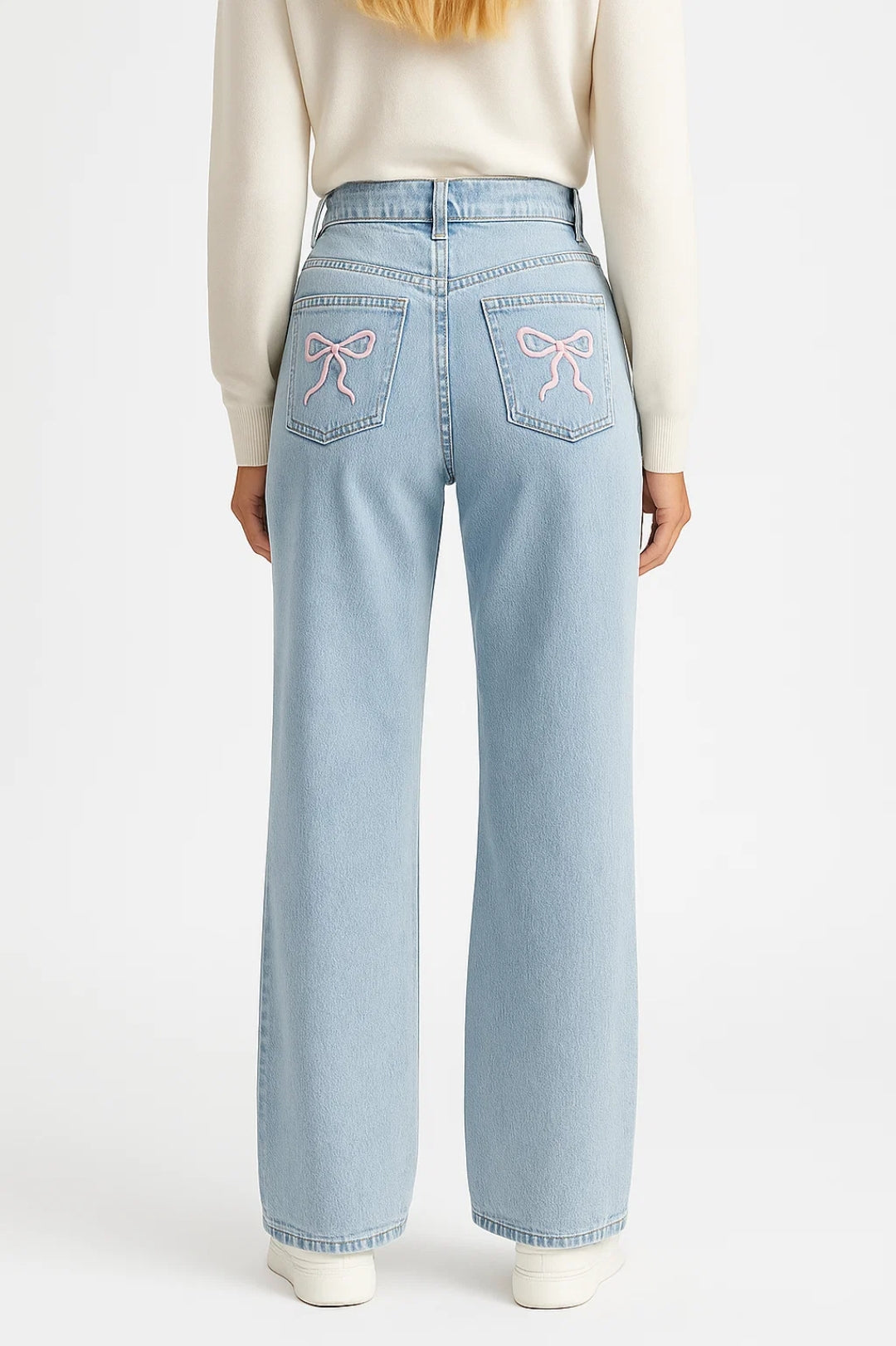 Wide Leg High Waist Jeans-pants > jeans > wide leg jeans-Laventaire-Laventaire