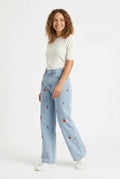 Wide Leg High Waist Jeans-pants > jeans > wide leg jeans-Laventaire-Light Blue-S-Laventaire