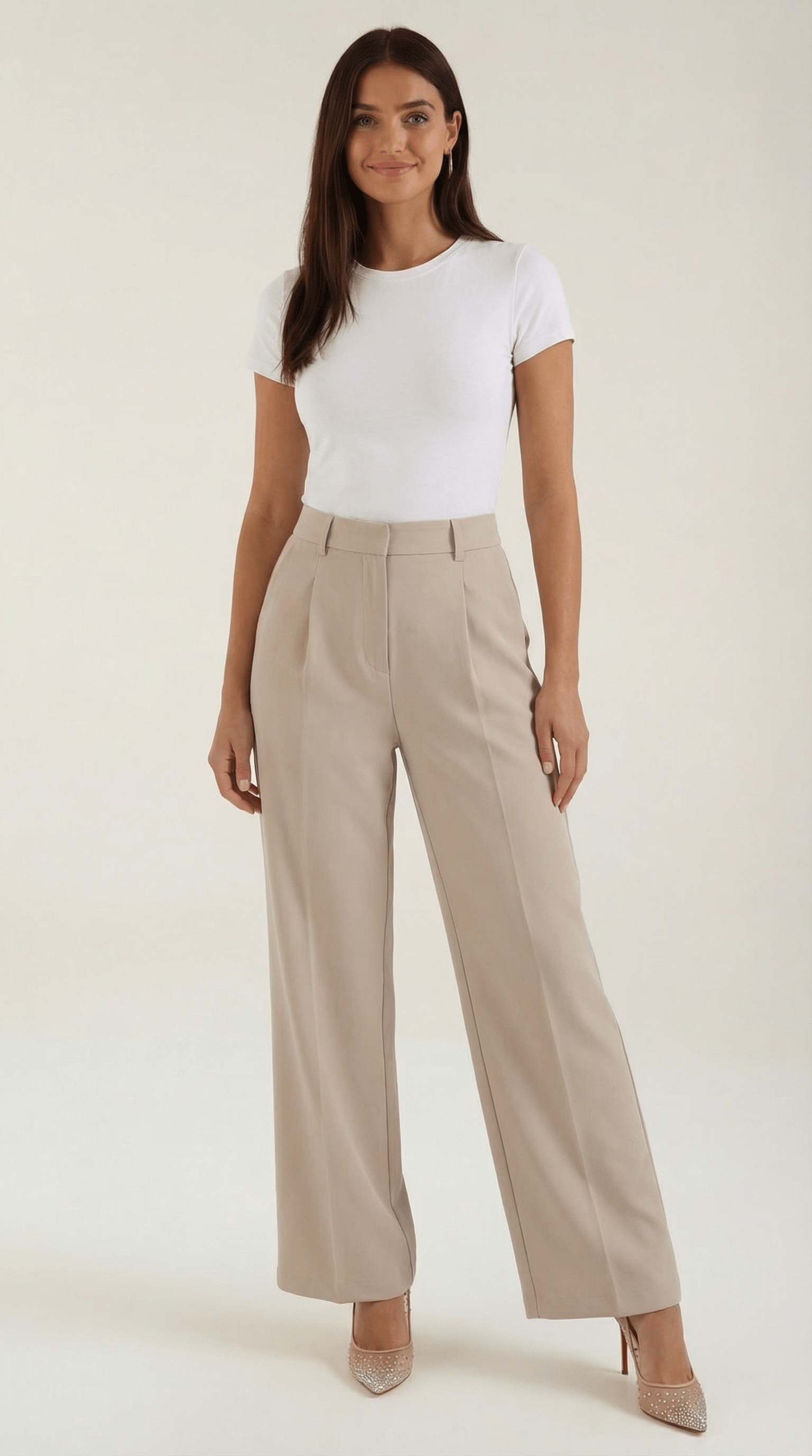 Wide Leg High Waist Trousers-trousers > wide leg trousers-Laventaire-Laventaire