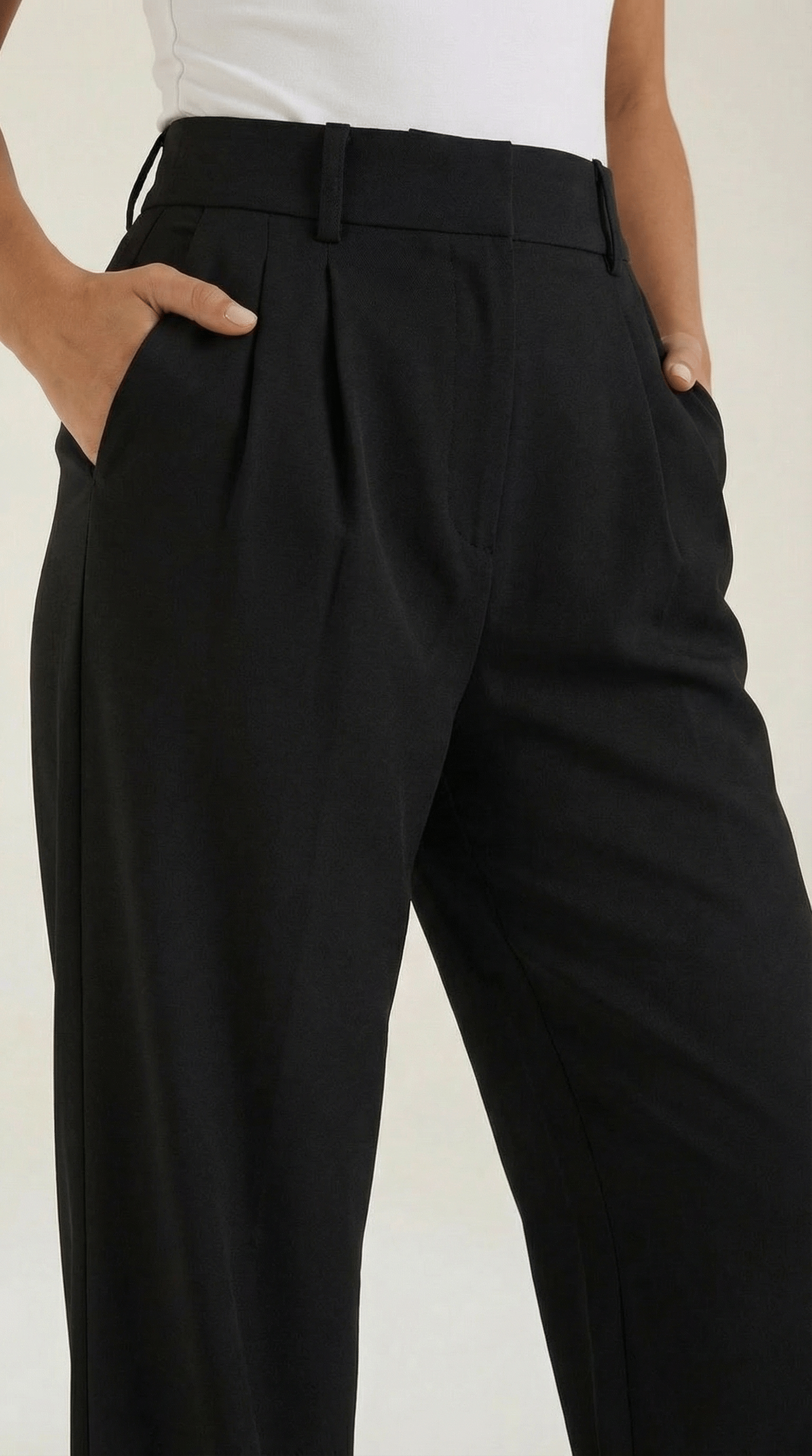 Wide Leg High Waist Trousers-trousers > wide leg trousers-Laventaire-Laventaire