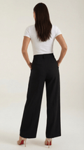 Wide Leg High Waist Trousers-trousers > wide leg trousers-Laventaire-Laventaire