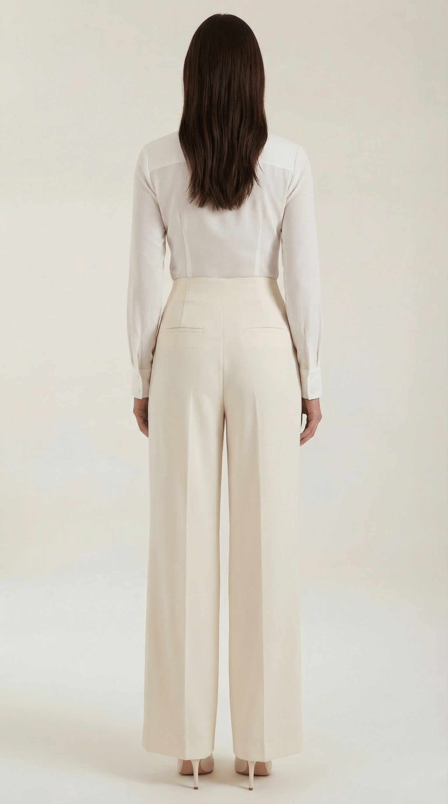Wide Leg Pleated Pants White-trousers > wide leg trousers-Laventaire-Laventaire