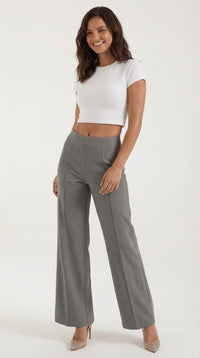 Wide Leg Trousers Pants-trousers > wide leg trousers-Laventaire-Gray-S-Laventaire