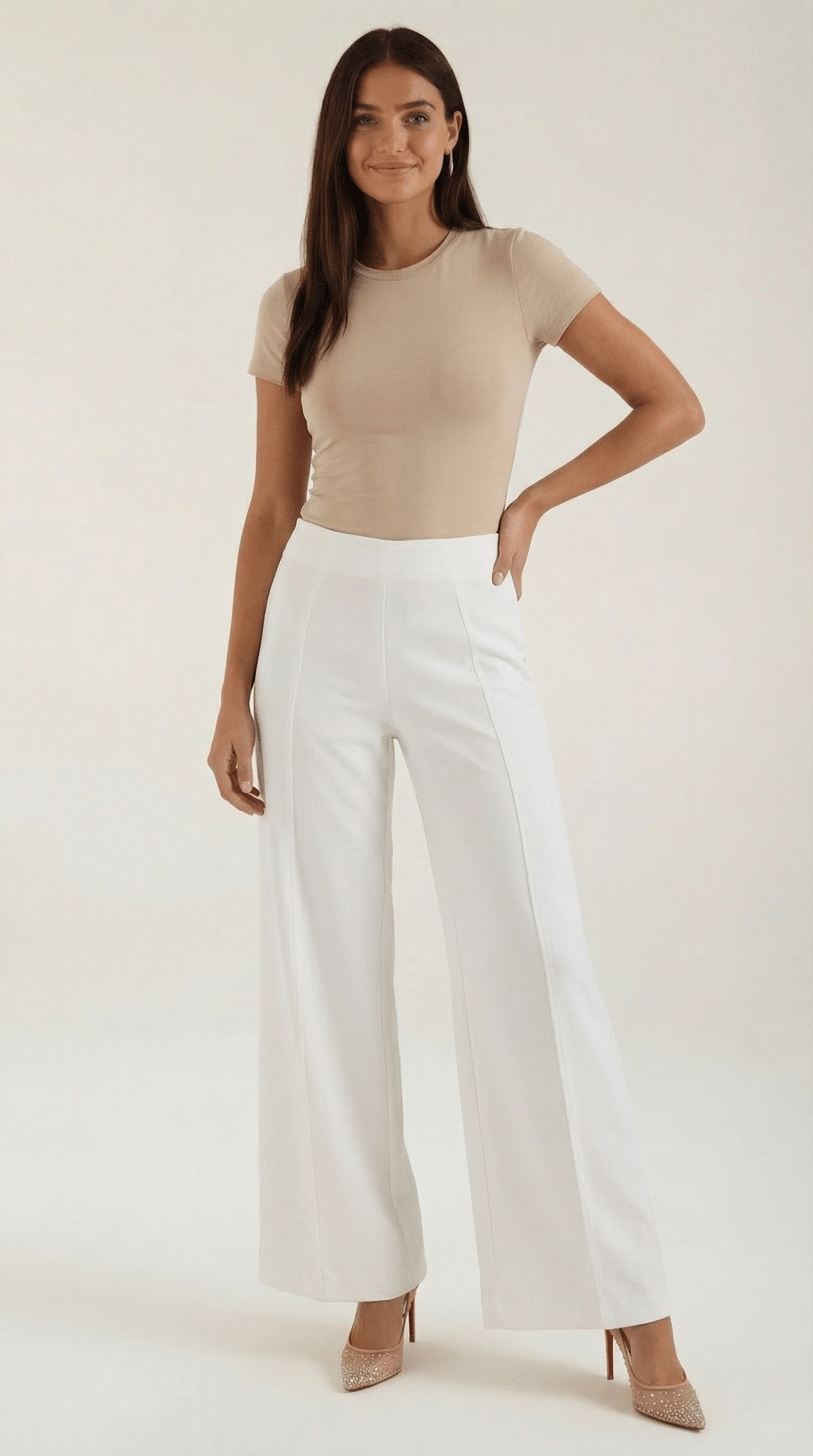 Wide Leg Trousers Pants-trousers > wide leg trousers-Laventaire-White-S-Laventaire