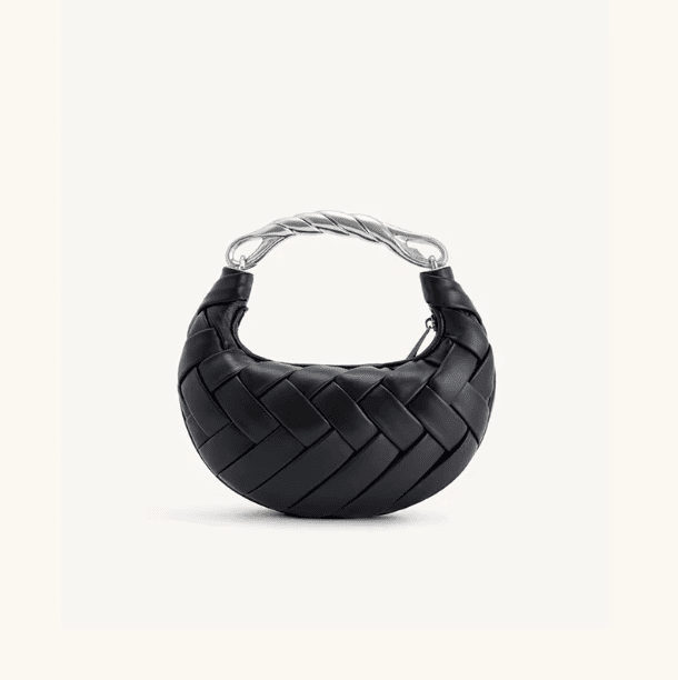 Woven Handbag Crossbody Chic-handbags > crossbody handbags-Laventaire-Black-One Size-Laventaire