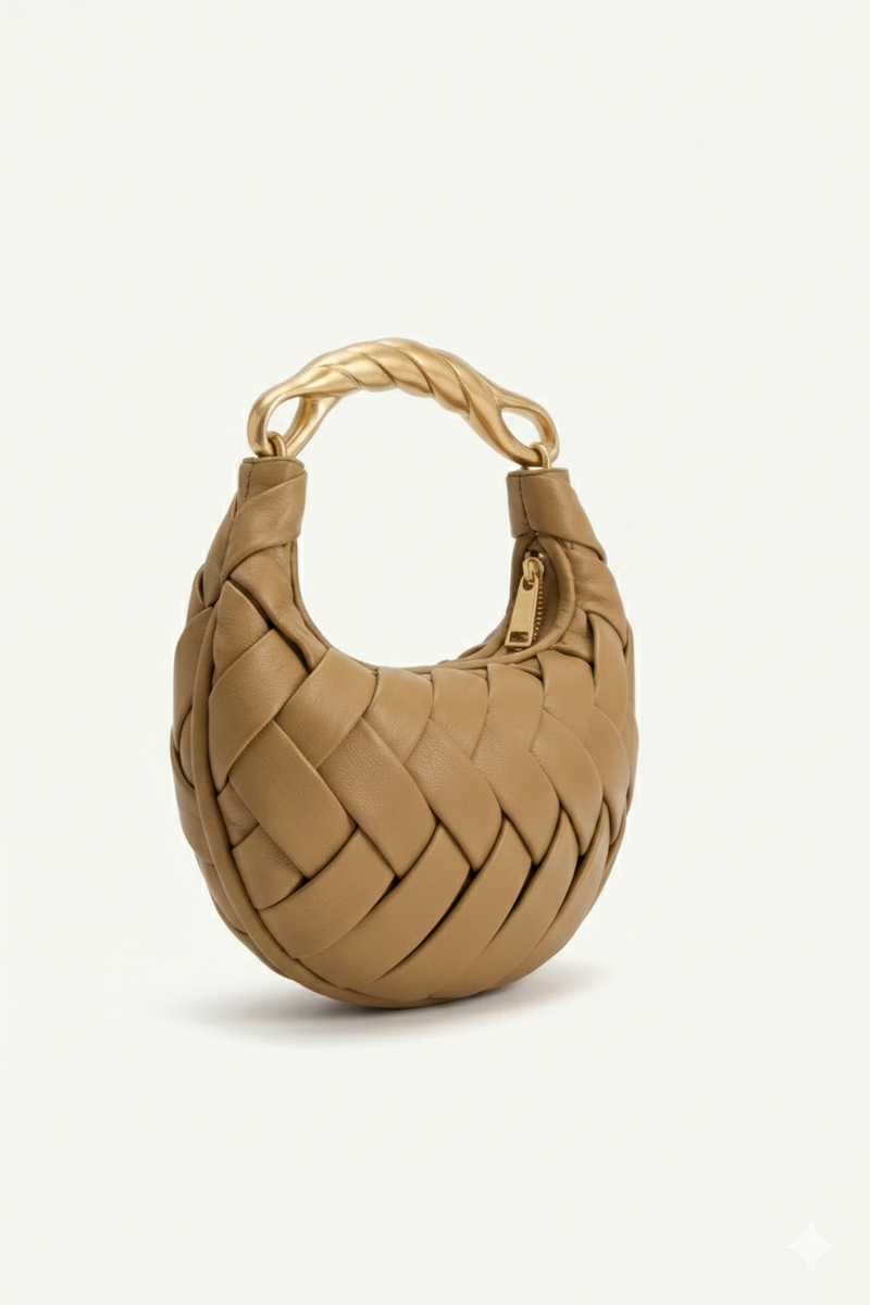 Woven Handbag Crossbody Chic-handbags > crossbody handbags-Laventaire-Camel-One Size-Laventaire