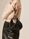 Woven Hobo Handbag Gold Plated-handbags > hobo handbags-Laventaire-Laventaire