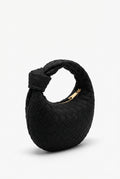 Woven Mini Crescent Bag-bags > mini bags-Laventaire-Black-One Size-Laventaire