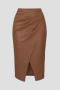 Wrap Midi Skirt with Split-Midi Skirts-Laventaire-Laventaire